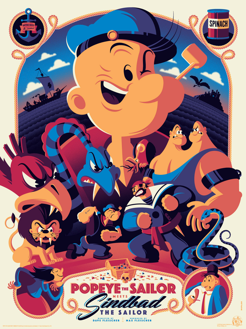 Illustration for article titled An Energetic, Colorful New Popeye Poster Definitely Ate Its Spinach